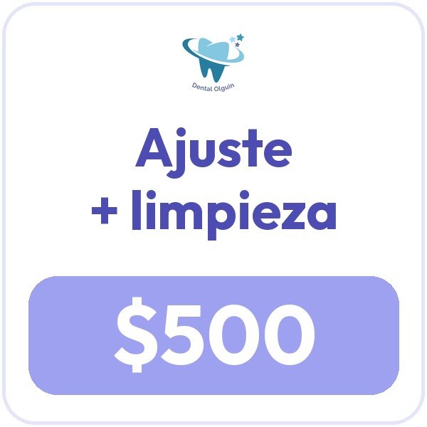 Promoción Ajuste de brackets más limpieza, $500.00