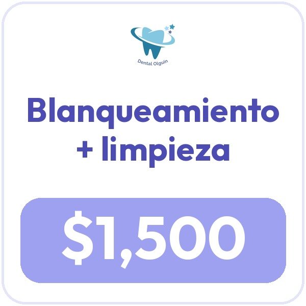 Promoción Blanqueamiento más limpieza dental, $1,500.00